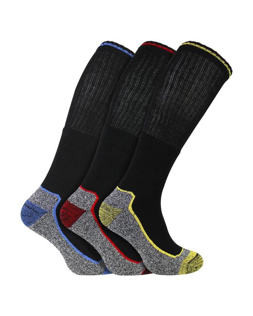 Sock Snob Black Knee High Bamboo Work Socks For Steel Toe Boots for men