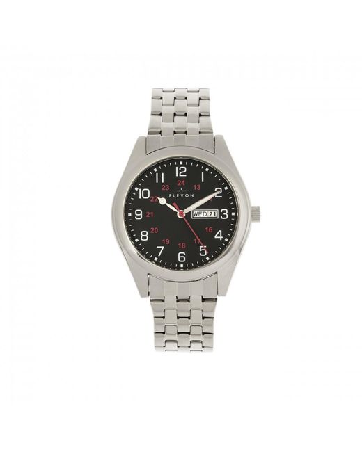 Elevon Watches Metallic Gann Bracelet Watch W/Day/Date for men