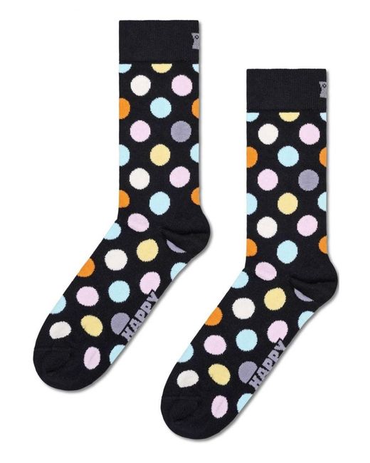 Happy Socks Black 2 Pack Classic Big Dot Crew