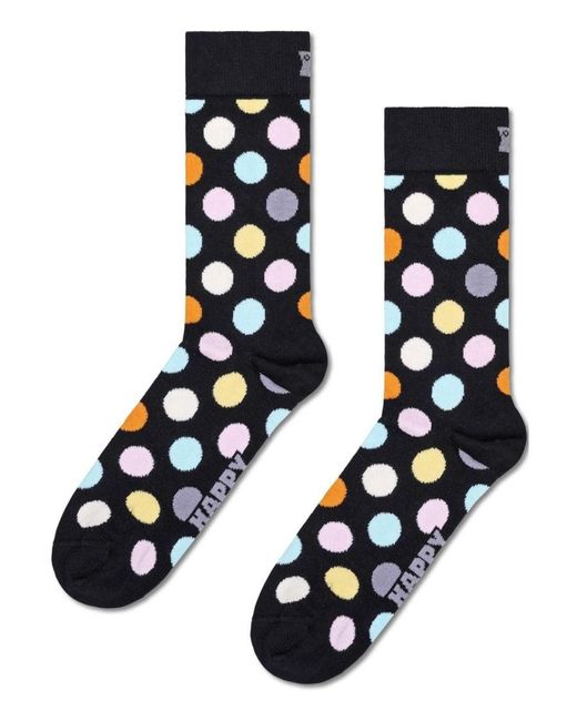Happy Socks Black 2 Pack Classic Big Dot Crew