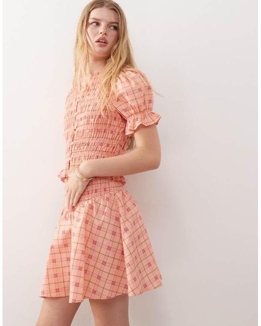 Reclaimed Vintage Pink Western Mini Skirt With Shirring