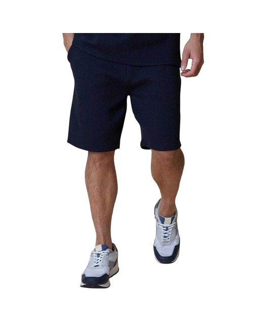 Threadbare Mitch Textuur Shorts (Marine) in het Blue voor heren