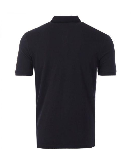 HUGO Black Logo Patch Sustainable Slim Fit Polo Shirt for men