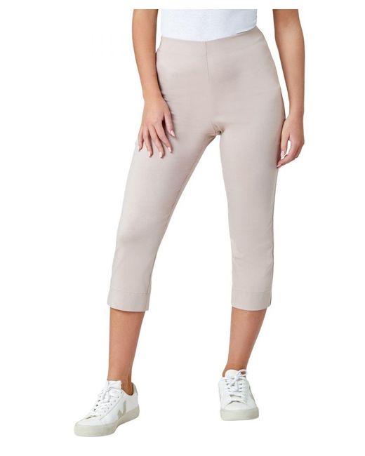 Roman Petite Gray Cropped Stretch Trouser Capri Summer Leggings 3/4 Pedal Pushers