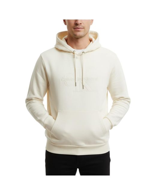 Calvin Klein Natural Hoodies 8L0155S Ls Classic Fleece Pullover New Top for men