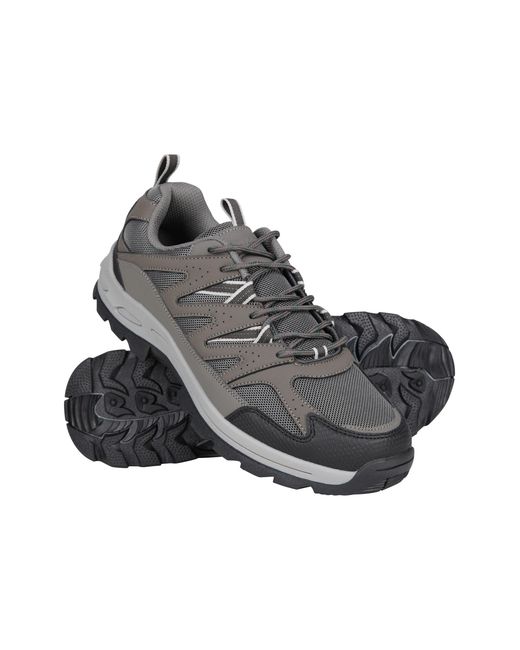 Mountain Warehouse Black 'Highline Ii' Walking Shoes Breathable Eva Cushioned Suede Mesh Upper for men