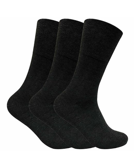 Sock Snob Black 3 Pack Non Elastic Thermal Diabetic Socks For Poor Circulation for men