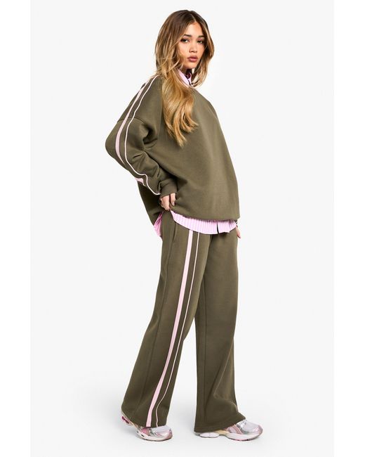 DSGN Studio Green Stripe Detail Straight Leg Jogger