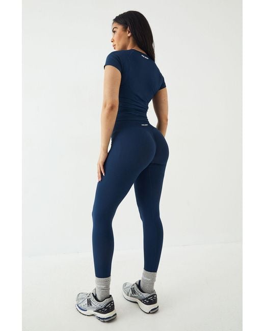 DSGN Studio Blue Sport Contour Bum Scrunch Seamless Legging