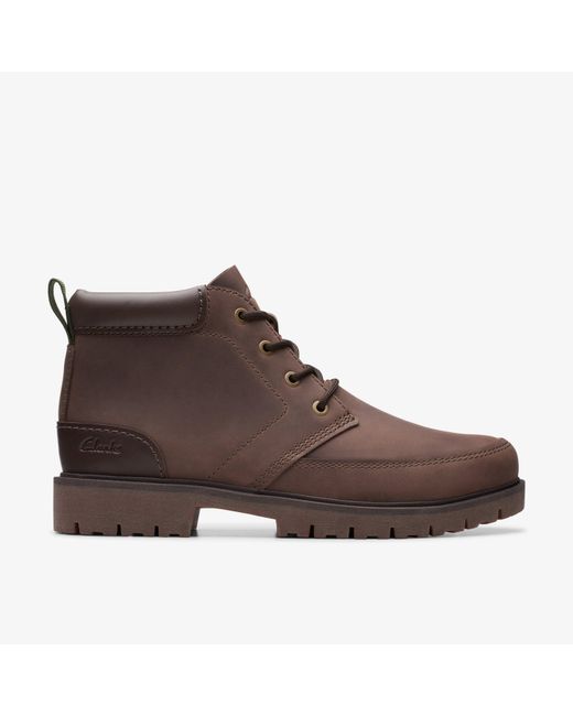 Clarks Brown Rossdale Mid Wlined Lea Boots Leather for men
