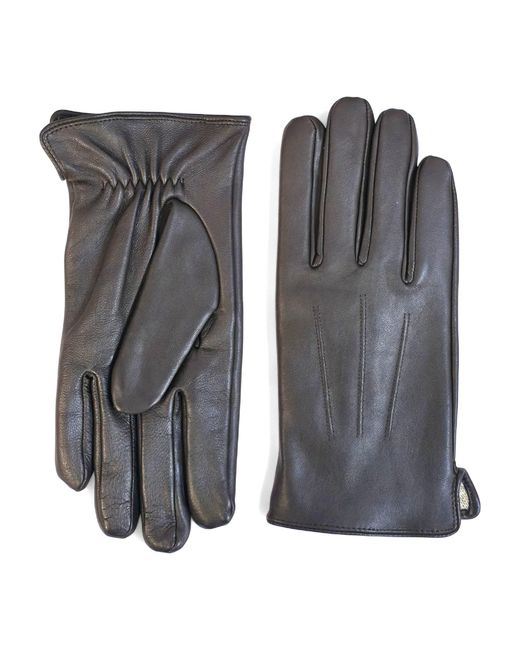 Infinity Leather Gray Italian Warm Wool Lining Winter Riding Driving Casual Gloves for men