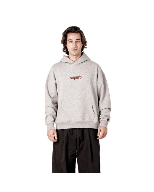 Superb Gray Oversized Hoodie With Puffy Hood Hexaline Sprb6500 for men