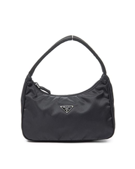 Prada Blue Vintage Mini Zip Hobo Shoulder Bag