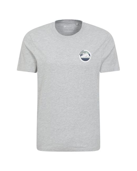 Mountain Warehouse Gray Pitlochry T-Shirt Cotton Round Neck Breathable Everyday Tee for men