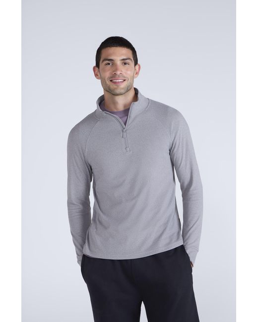 Mountain Warehouse Gray 'Touchdown' Half Zip Midlayer Lightweight Quick Wick Activewear Jumper for men