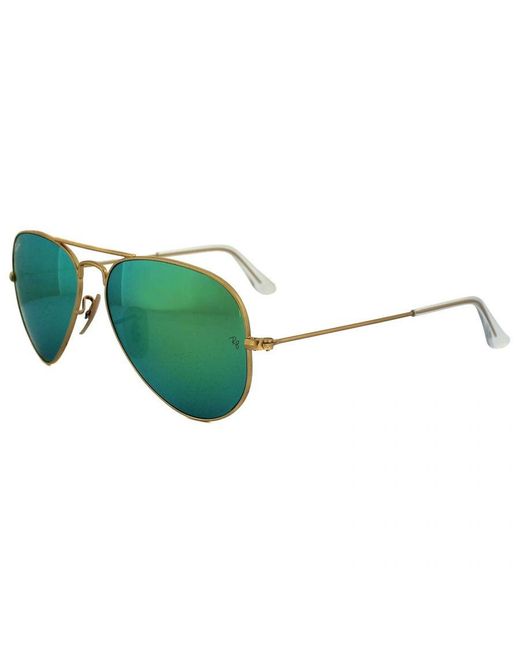 Ray-Ban Green Sunglasses Aviator 3025 112/19 Matt Mirror 62Mm Metal