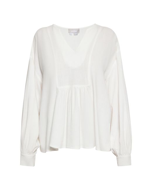 Usha Blouse Dames Wolwit in het White