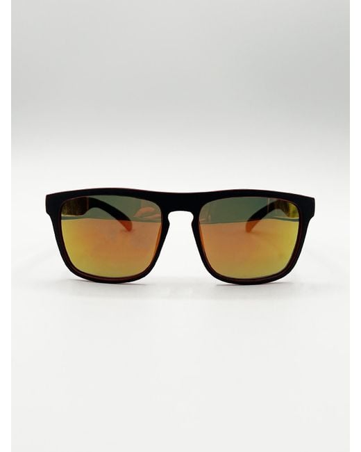 SVNX Black Matte Wayfarer Sunglasses With Case for men