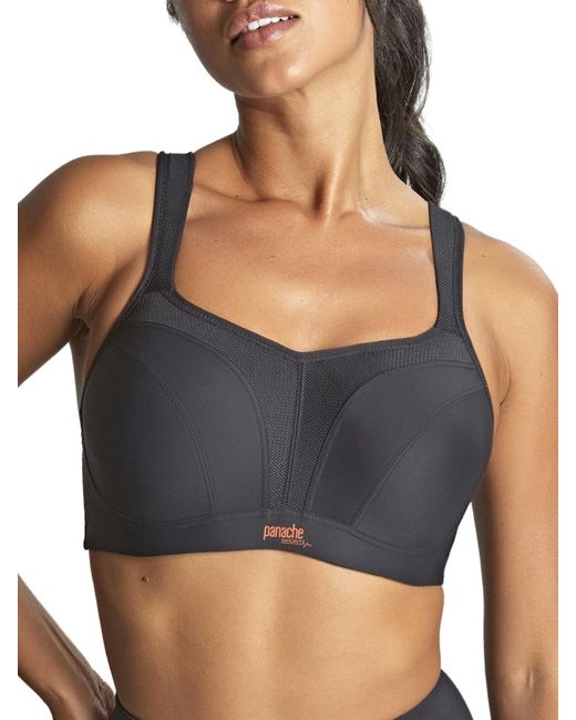 Panache Blue Wired Racerback Sports Bra Polyamide