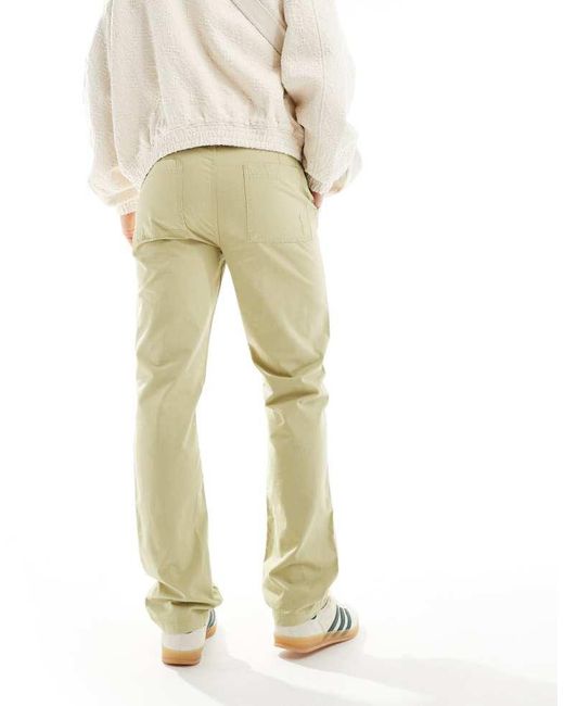 ASOS White Straight Fit Ripstop Trousers for men