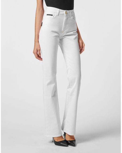 Philipp Plein Jeans Flare Fit in het Black