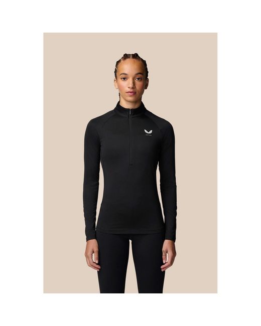 Castore Black 1/2 Zip Long Sleeve Top Activewear T-Shirts Polyamide for men