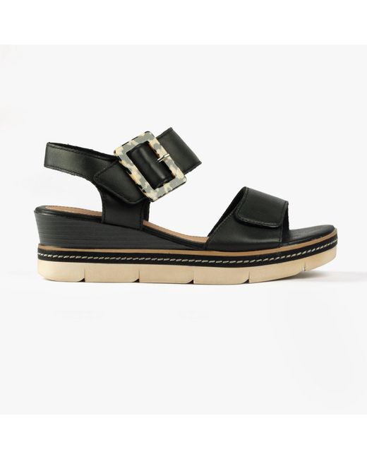 Remonte Black D2L53-00 Sandals Leather