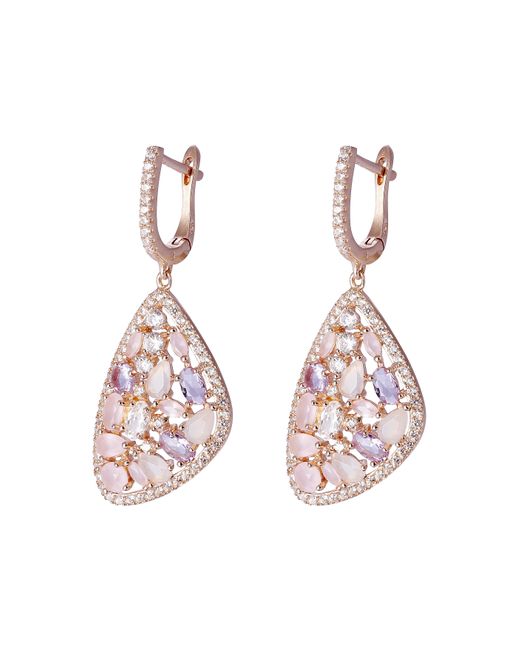 Orphelia Pink 'Desi' 925 Sterling Drop Earrings