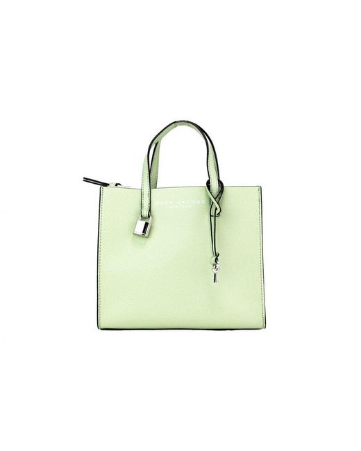 Marc Jacobs Green Mini Grind Pebbled Leather Crossbody Tote Handbag Purse