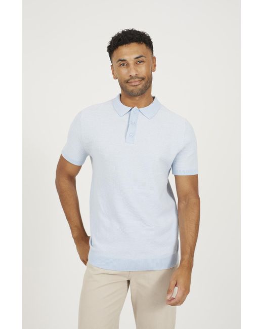 Brave Soul White Light Jacquard Polo Shirt for men