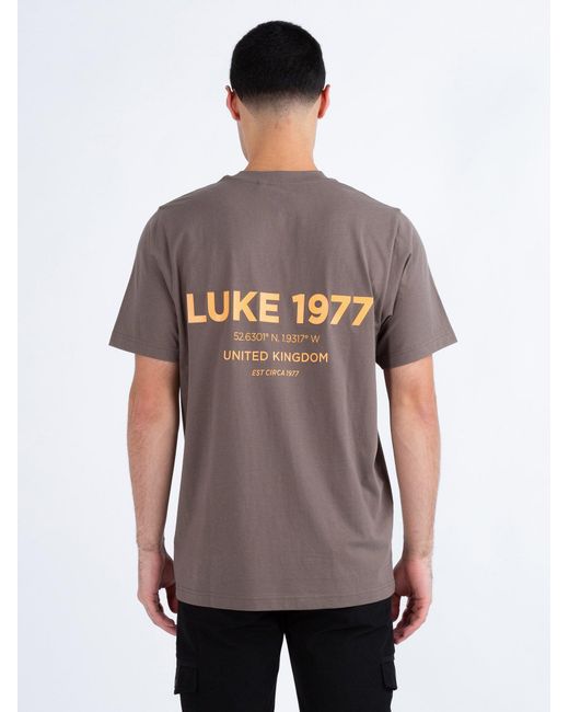 Luke 1977 Gray Ai Tee Relaxed Fit Heavyweight T-Shirt for men