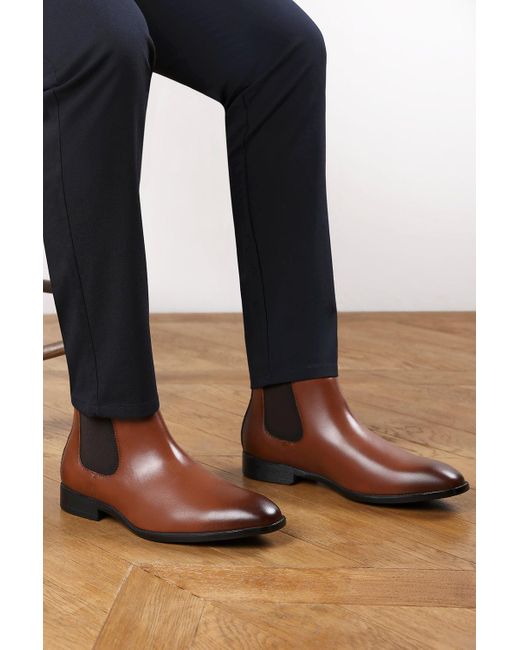 Where's That From Black Wheres 'Henry' Formal Slip On Classic Chelsea Ankle Boots for men
