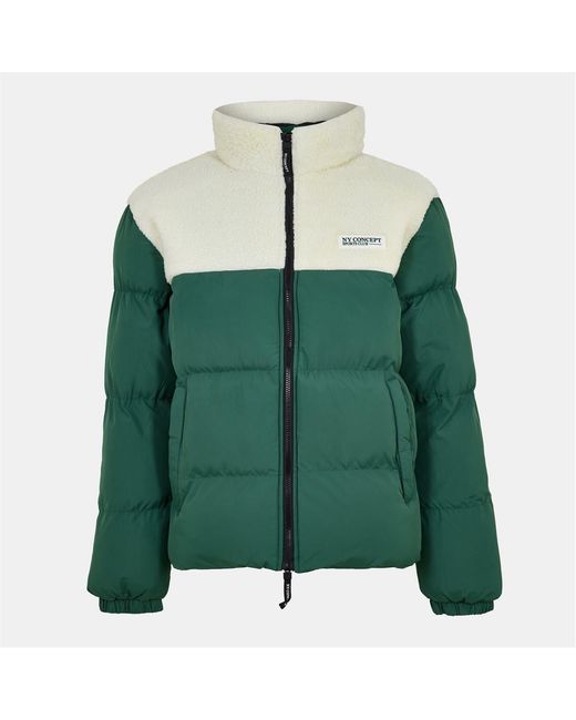 NY Concept Green Aspen Zipped Pocket Puffer Jacket for men