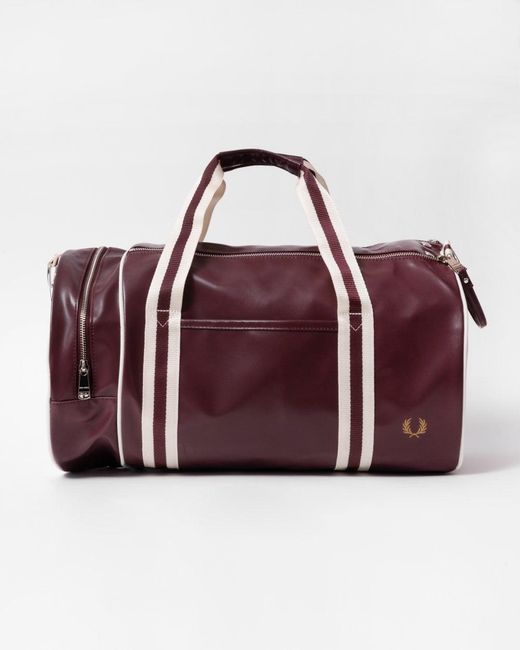 Fred Perry Red Recycled Polyester Classic Barrel Bag for men