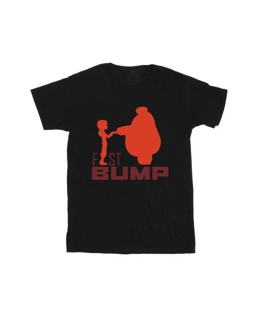 Disney Black Big Hero 6 Baymax Fist Bump Cutout T-Shirt Cotton for men