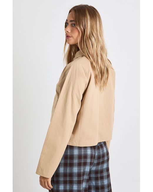 Boohoo Natural Cropped Utility Jacket