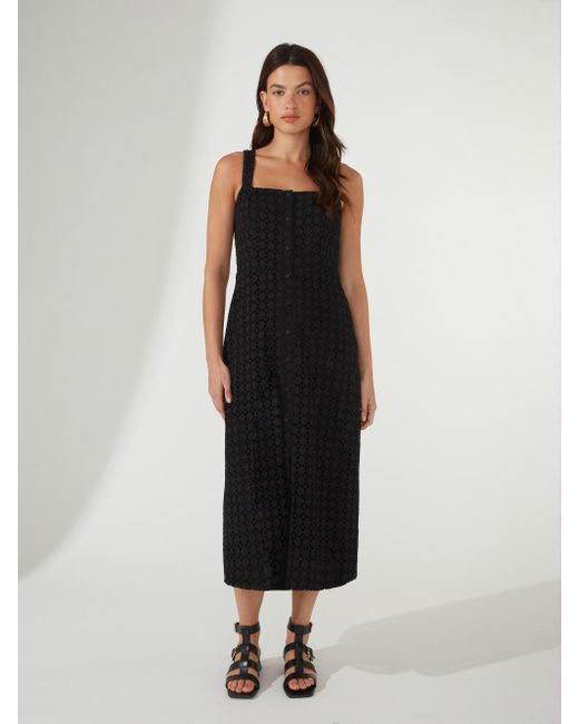 Ro&zo Black Strappy Broderie Anglaise Dress