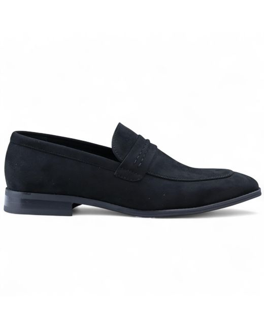 Infinity Leather Blue Suede Moccasin Loafers Smart Slip-On Shoes Faux Leather for men