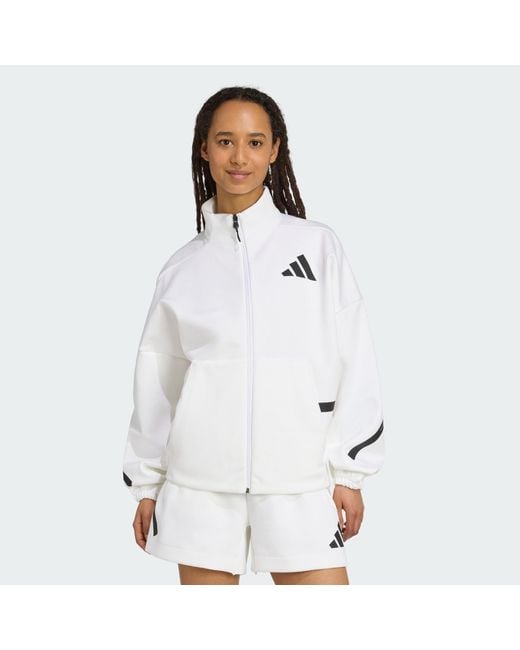 Adidas White Z.N.E. Track Top
