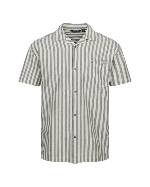 Regatta Gray Shorebay Ii Stripe Short-Sleeved Shirt (Fauna/Antique) for men