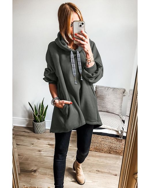 Everyday the Label Gray Hoodie Long Sleeve Casual