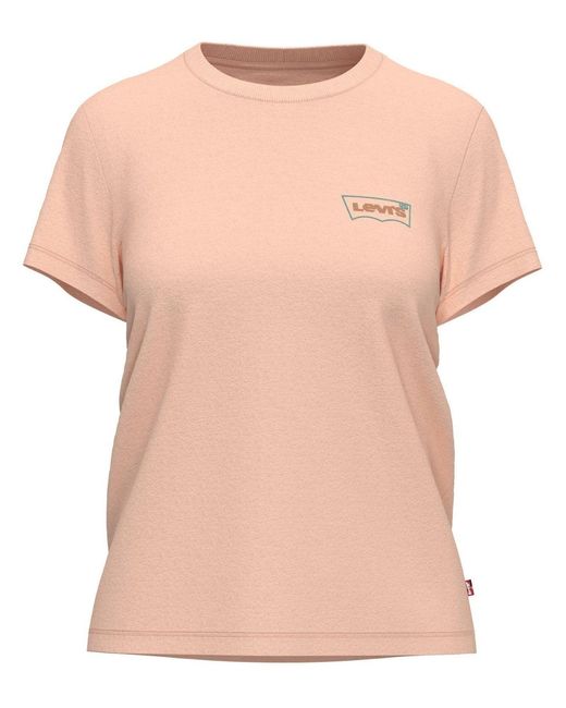 Levi's Pink Levi's Cross Stitch Bw Pale Peach The Perfect T-Shirt