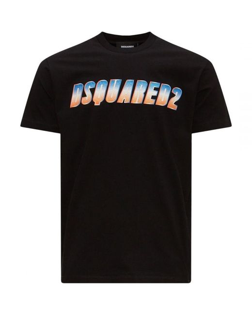 DSquared² Black Sparkle Logo Cool Fit T-Shirt for men