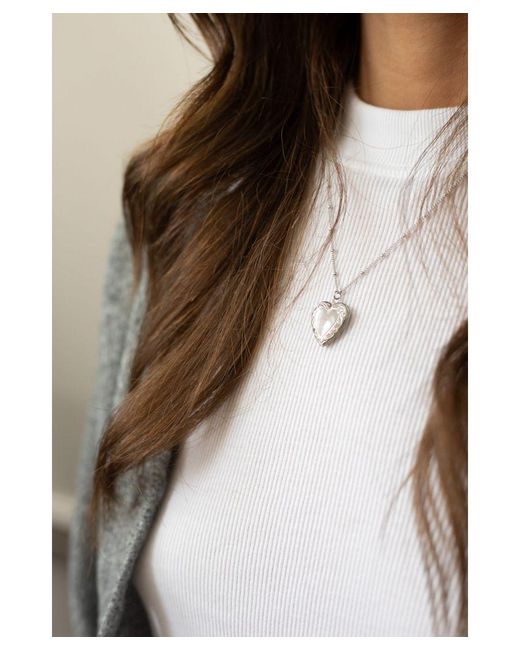 SVNX Gray Large Heart Pendant Locket Necklace