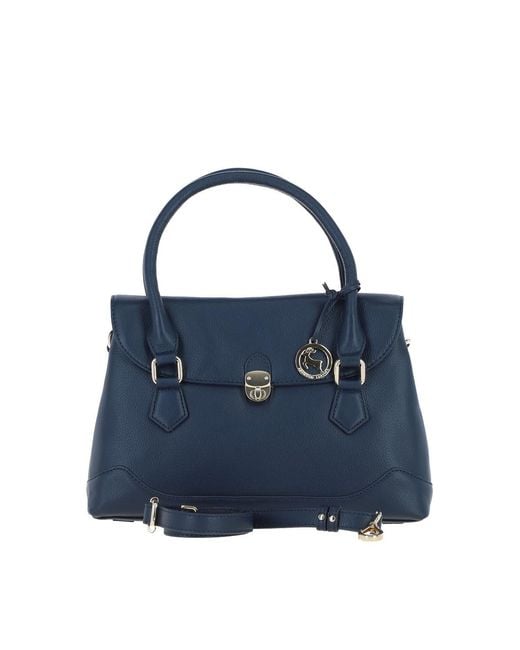 Ashwood Leather Blue Premium Shoulder Bag With Detachable Crossbody Strap