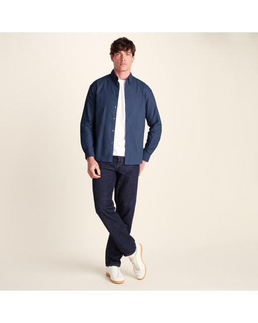 TOG24 Blue Barry Long Sleeved Cotton Oxford Shirt for men