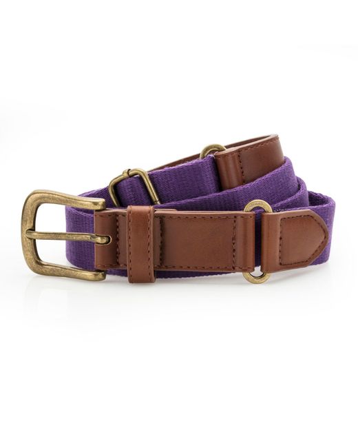 Asquith & Fox Purple Faux Leather And Canvas Belt for men