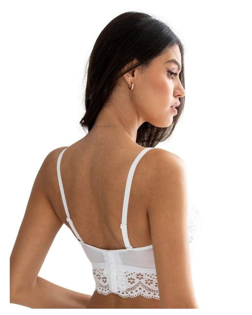 Pour Moi White Swoon Longline Bra