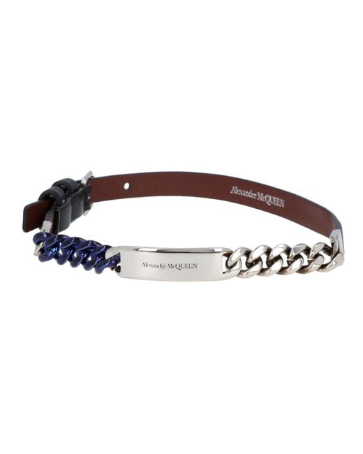 McQueen Brown Bangles Leather for men