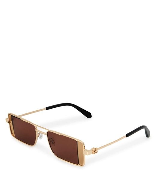 Off-White c/o Virgil Abloh Brown Accessories Off Cortez Rectangle Sunglasses for men